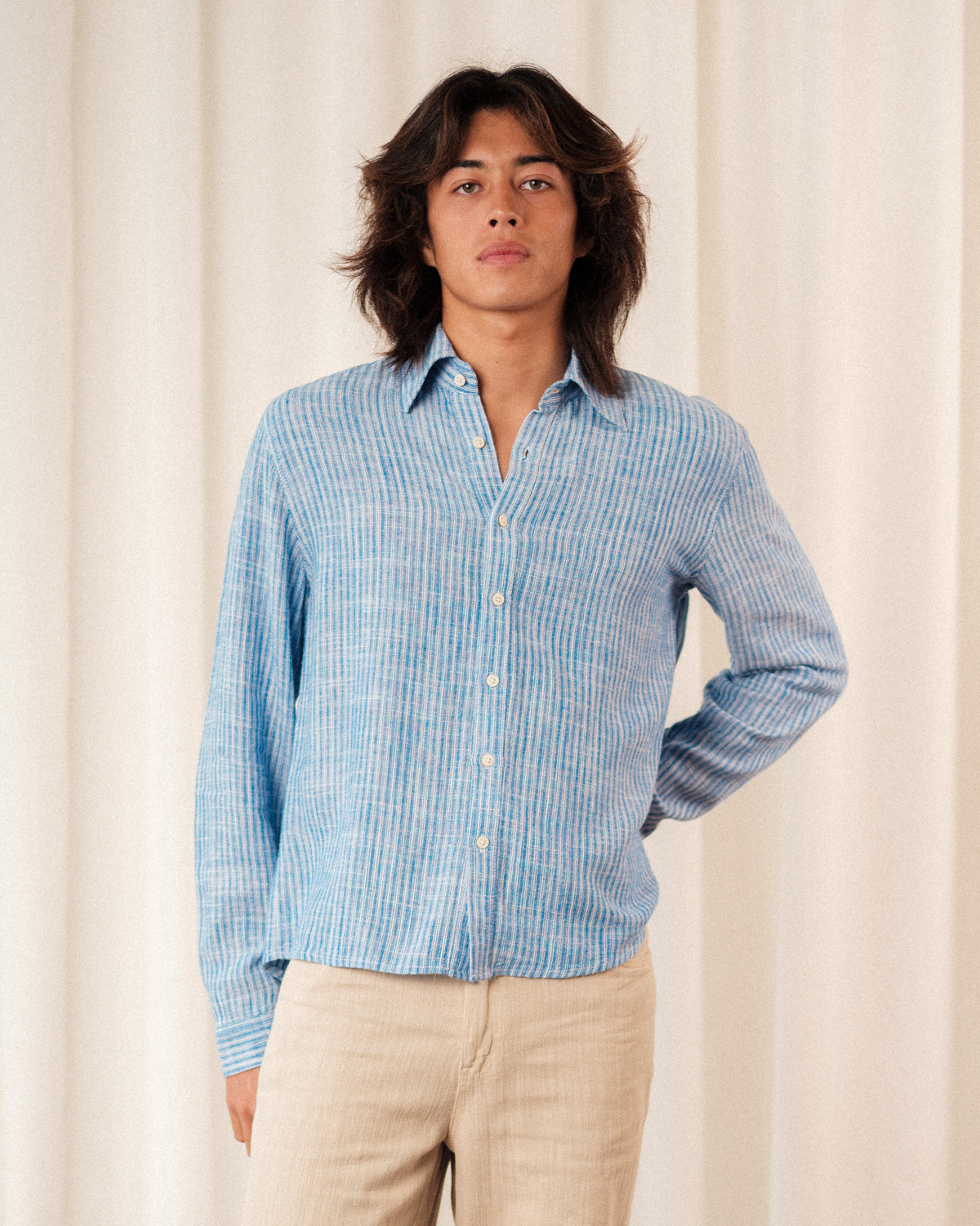 'Jones' Shirt in Blue Stripe