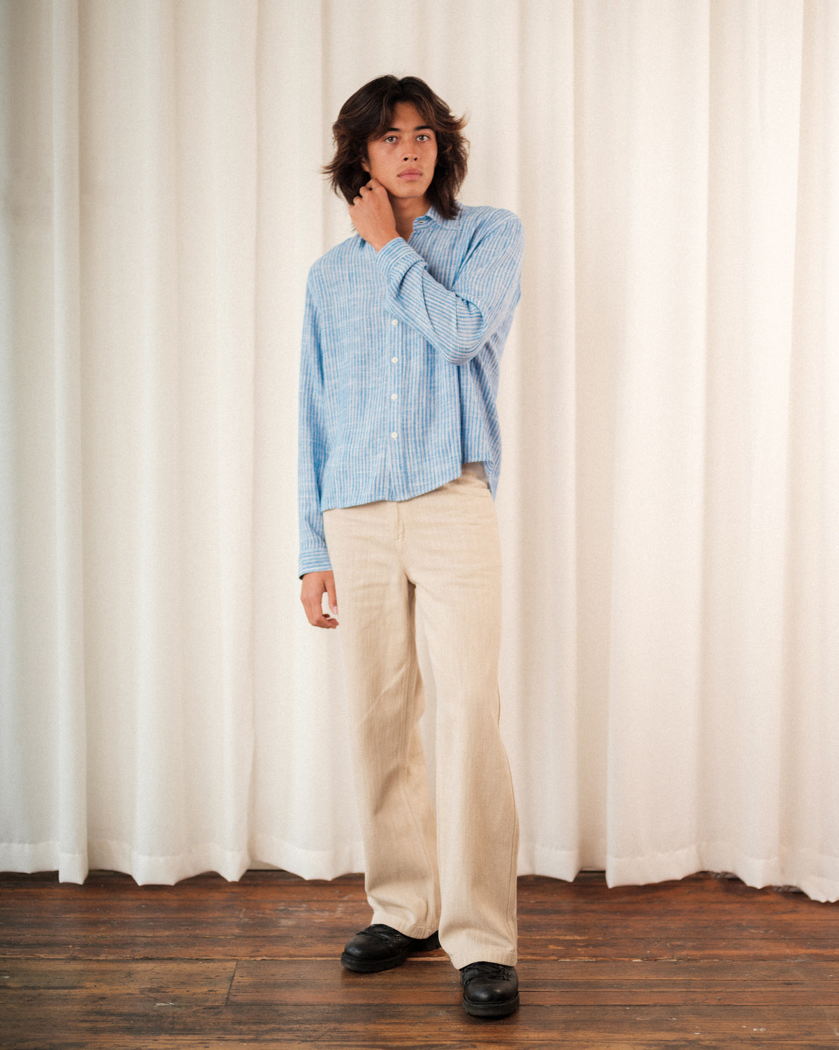 'Jones' Shirt in Blue Stripe