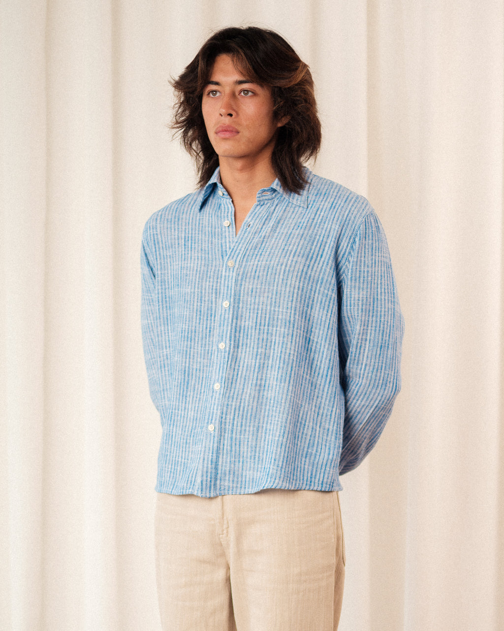 'Jones' Shirt in Blue Stripe