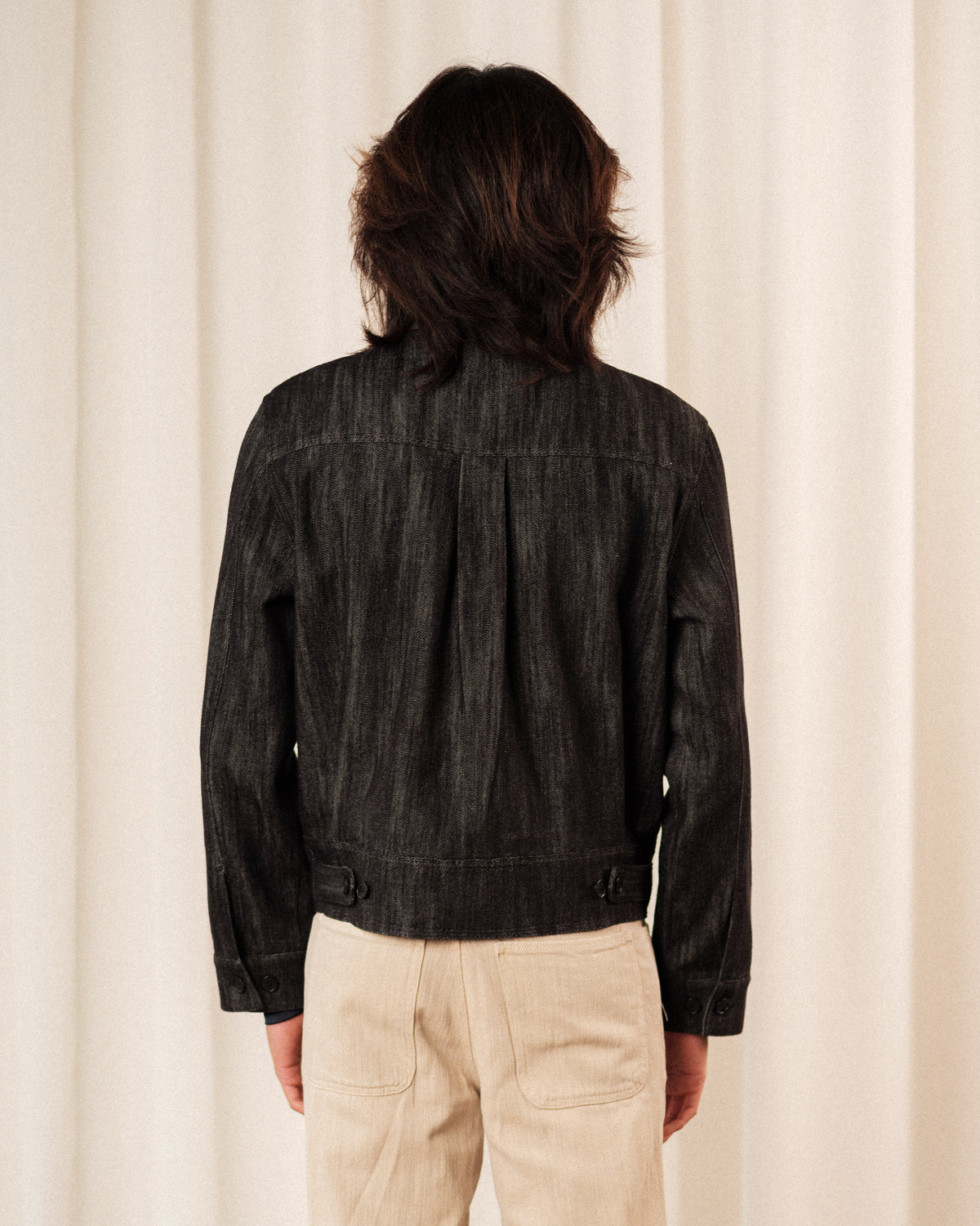 'Clinton' Jacket in Black Denim