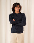 'Al' Raglan Longsleeve In Blue Stripe